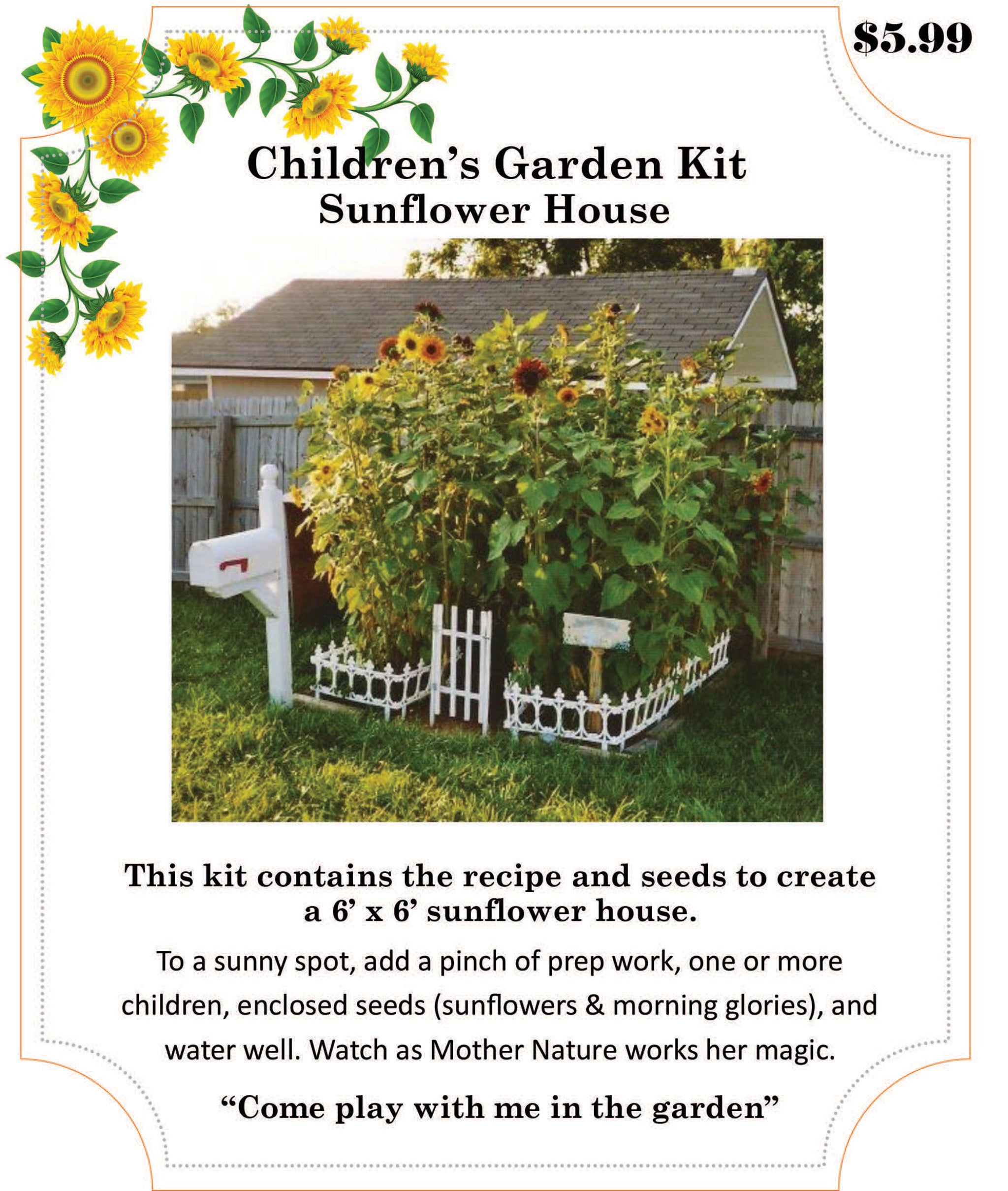 sunflower house plant Sunflower House Children's Garden Kit