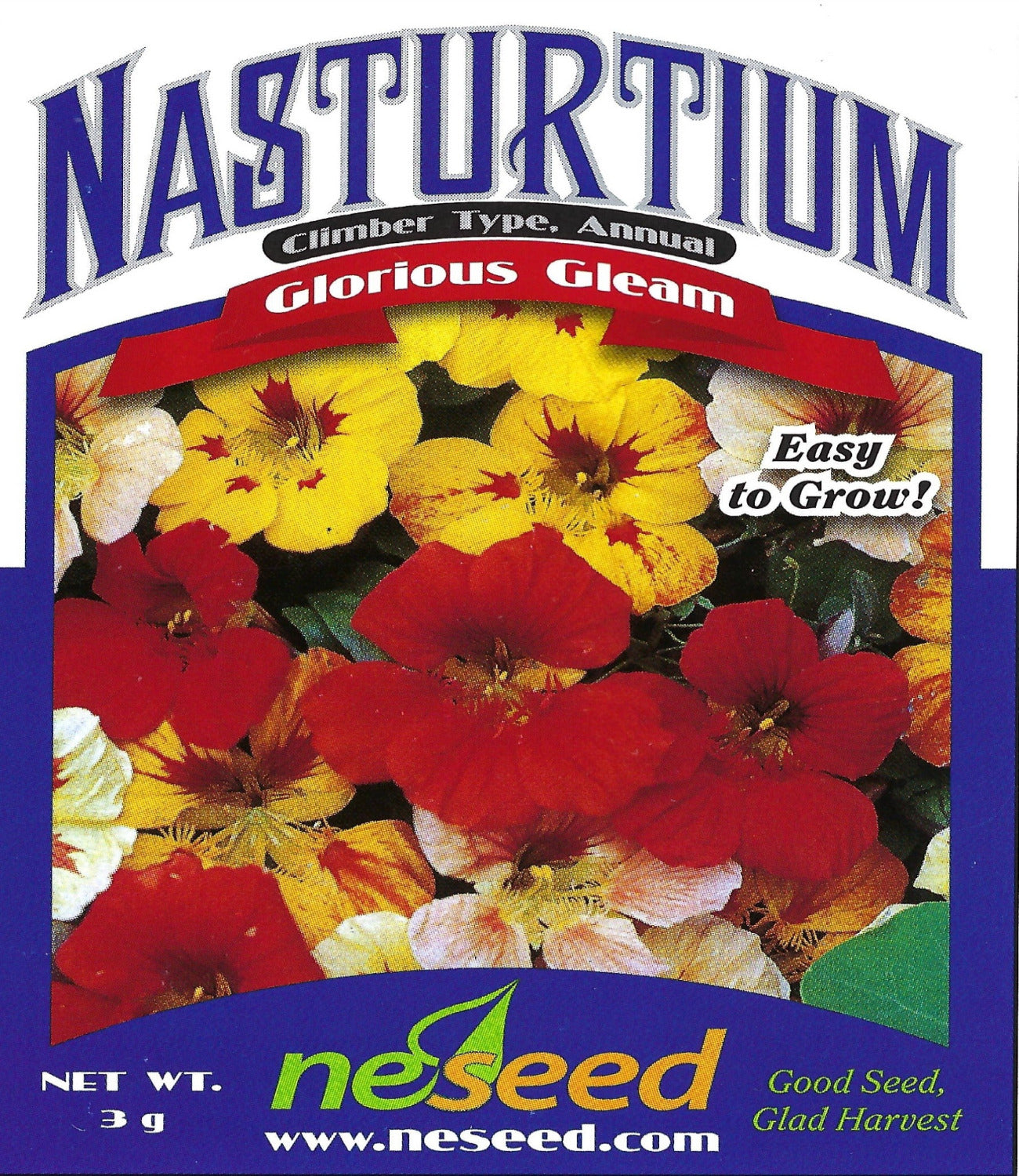 nitro glitterine flower seed Glorious Gleam Mix Nasturtium Seeds
