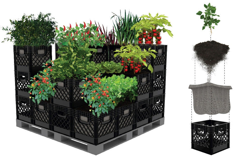 Square-Foot Garden in Milk Crates!