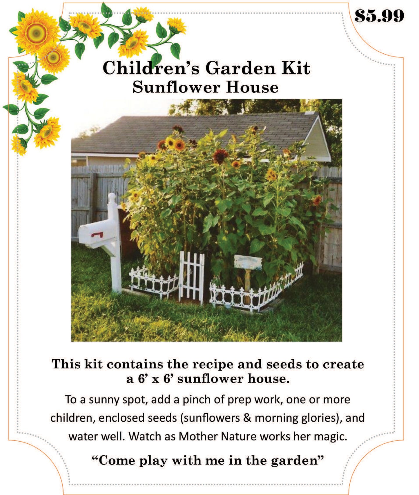 Sunflower House Children's Garden Kit